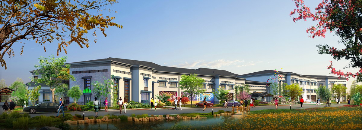 多功能會所建筑效果圖白天 多功能會所建筑效果圖白天