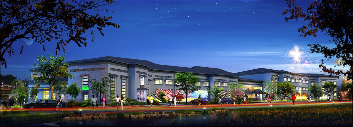 多功能會所夜景效果圖 多功能會所夜景效果圖