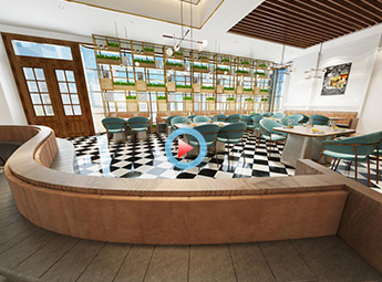 杭州市拱墅區(qū)現(xiàn)代簡約風(fēng)格西餐廳設(shè)計(jì)裝修全景案例