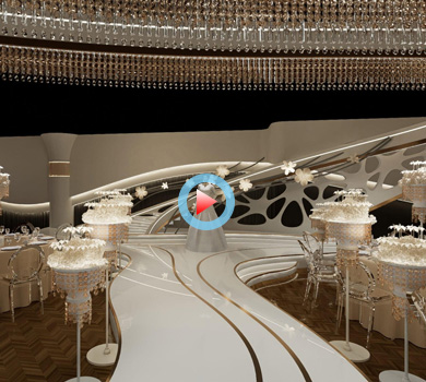 藝術(shù)水晶宴會廳設(shè)計(jì)全景案例