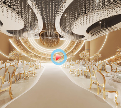 婚禮水晶宴會廳設(shè)計(jì)全景案例